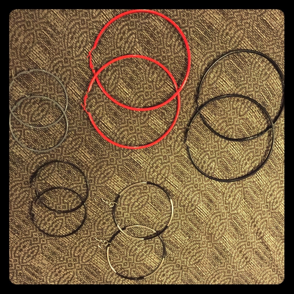 Large Hoop Earrings Set